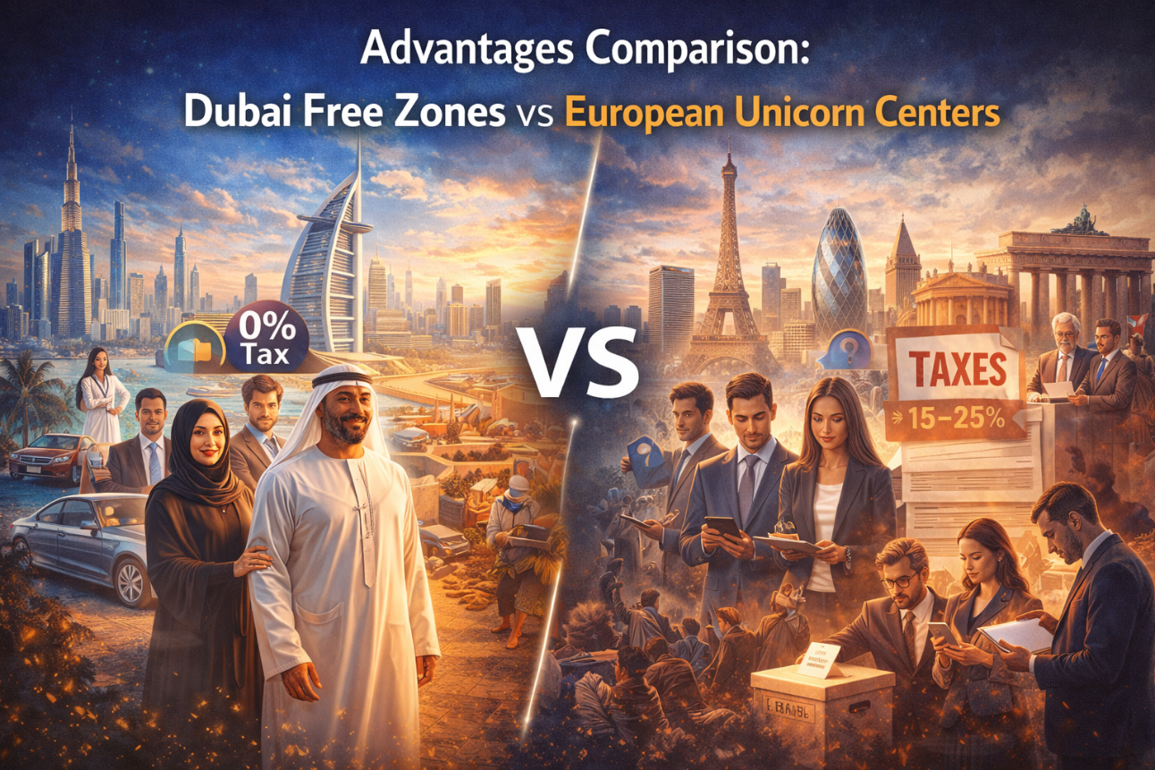 Advantages Comparison: Dubai Free Zones vs European Unicorn Centers